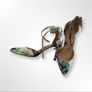 Adrienne Vittadini Floral Zippered Pumps Sz 8M